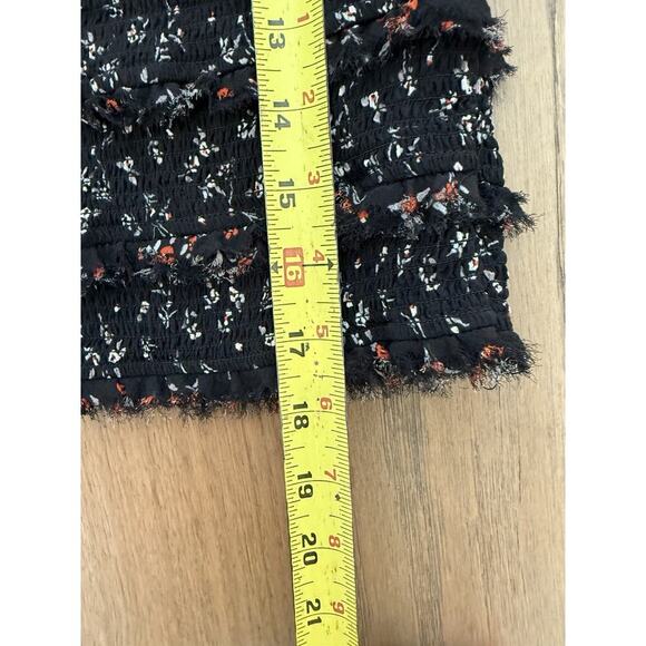 FREE PEOPLE printed floral Black Lolita blouse Small Boho Peasant - Picture 9 of 9